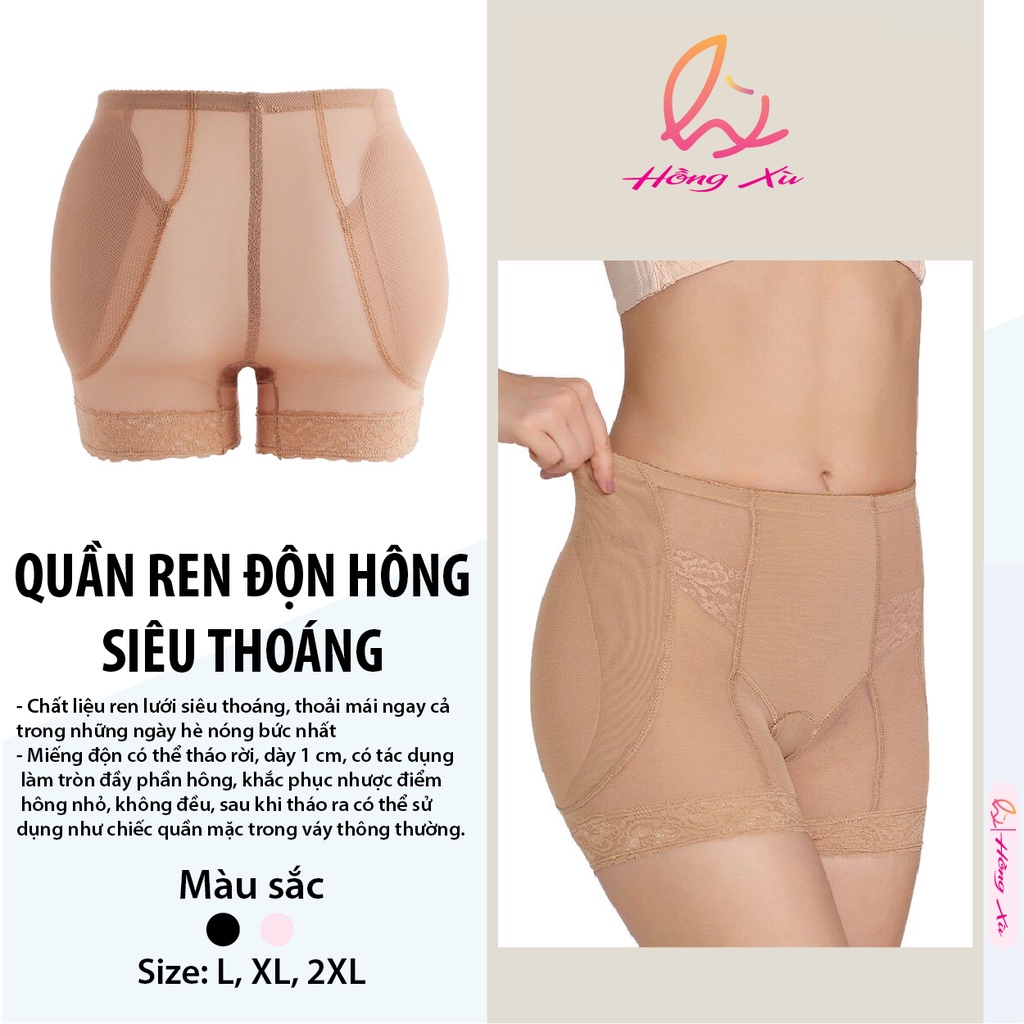 Quần Độn Hông Ren Siêu Thoáng, quần đệm hông mút dời