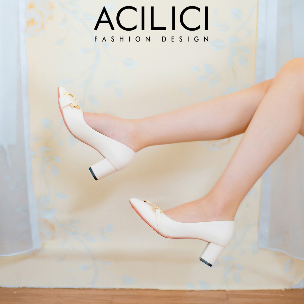 Giày búp bê nữ ACILICI thời trang, giày cao gót nữ cao 5p mũi nhọn đế vuông thiết kế nữ tính thanh lịch chuẩn size_TC048 | BigBuy360 - bigbuy360.vn