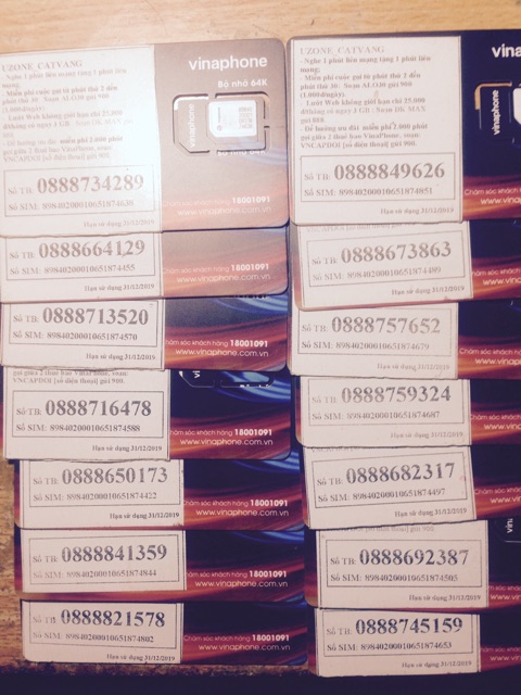 Sim 4G Vinaphone 10 số giá sốc chọn số trên hình