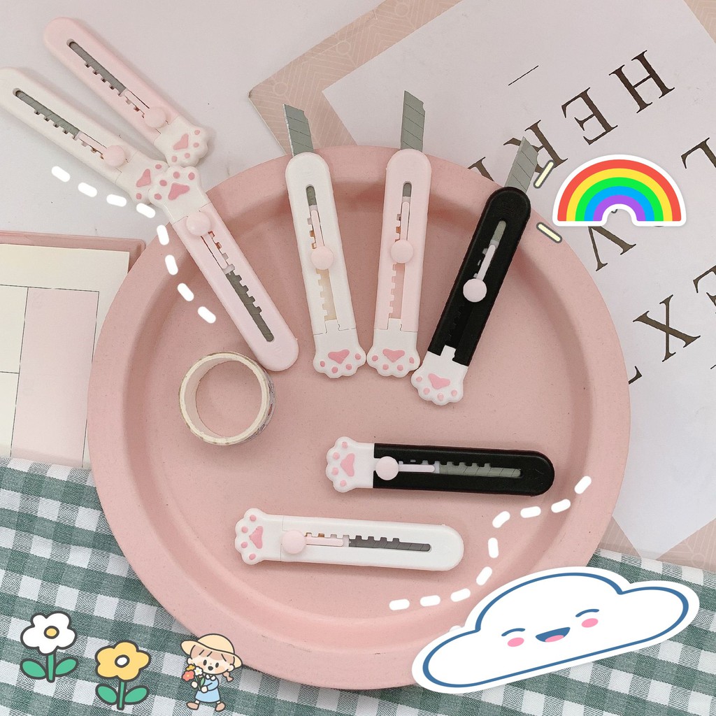 Dao Rọc Giấy Chân Mèo Cute Mini Dễ Thương An Toàn Khi Sử Dụng Cắt Gọt Sticker Washi Tape Trang Trí Sổ Tay VP15