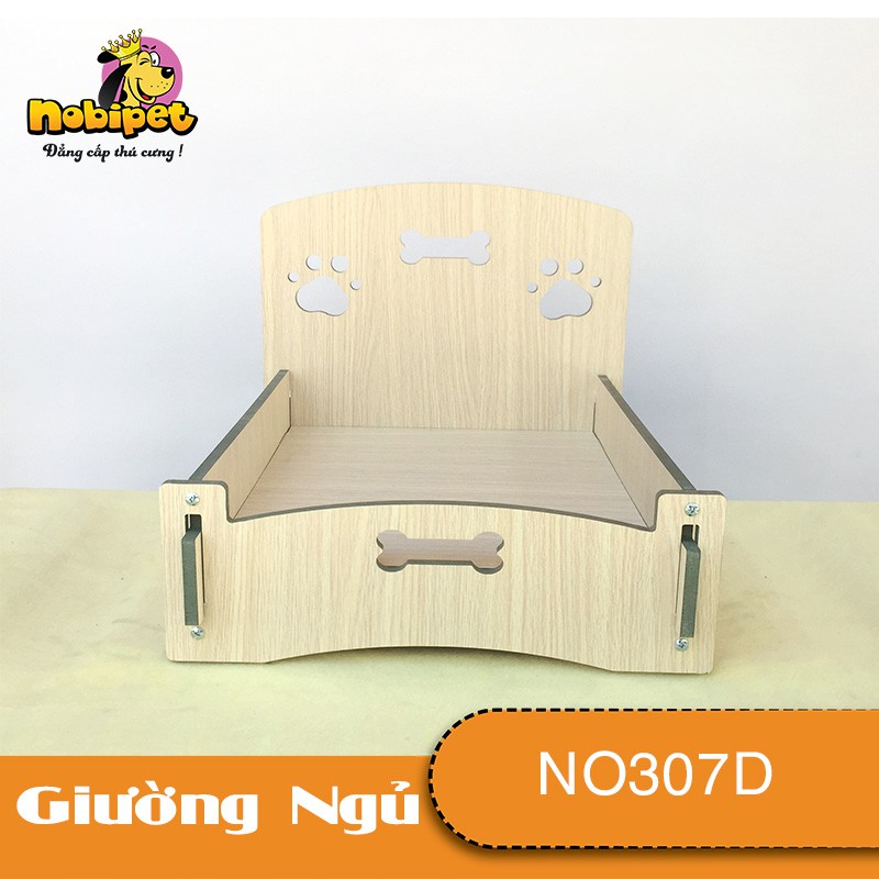 Giường Nằm Gỗ Lắp Ráp Queen Mini Gỗ Sáng Cho Dòng Chó Mèo Nhỏ