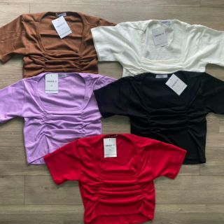 Áo Croptop Tay Ngắn nhún Ngực AL vải Thun co giãn, CÓ TÍM CÀ hottrend