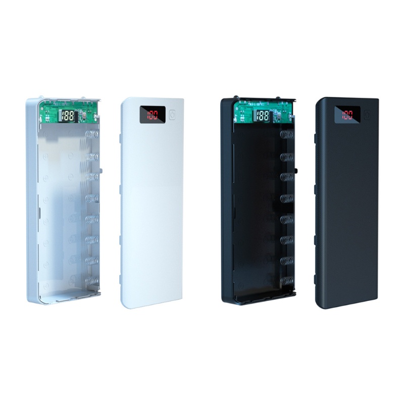 Vỏ Bảo Vệ Pin Sạc Dự Phòng A8 Lcd Diy 8x18650 Không Kèm Pin