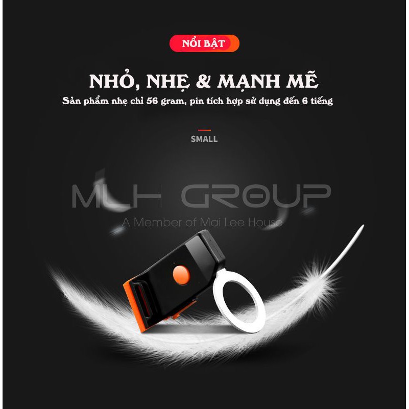 Đèn LED Hậu Gắn Phía Sau Xe Đạp Tròn Chống Nước Sạc USB Với 5 Chế Độ Cảnh Báo An Toàn Đạp Xe Ban Đêm MLH