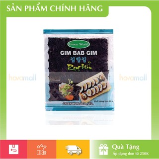 [HÀNG CHÍNH HÃNG] Rong Biển Gimbab Gim Green World 20gr
