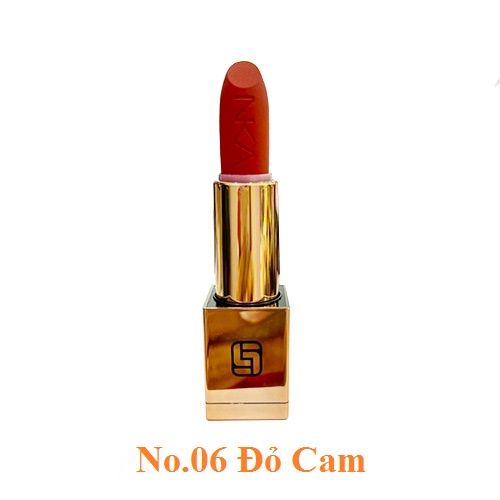 Son Nhật Kim Anh Laura Sunshine chính hãng Golden Velvet Lipstick vỏ màu vàng tráng gương mẫu mới không chì siêu lì 4g