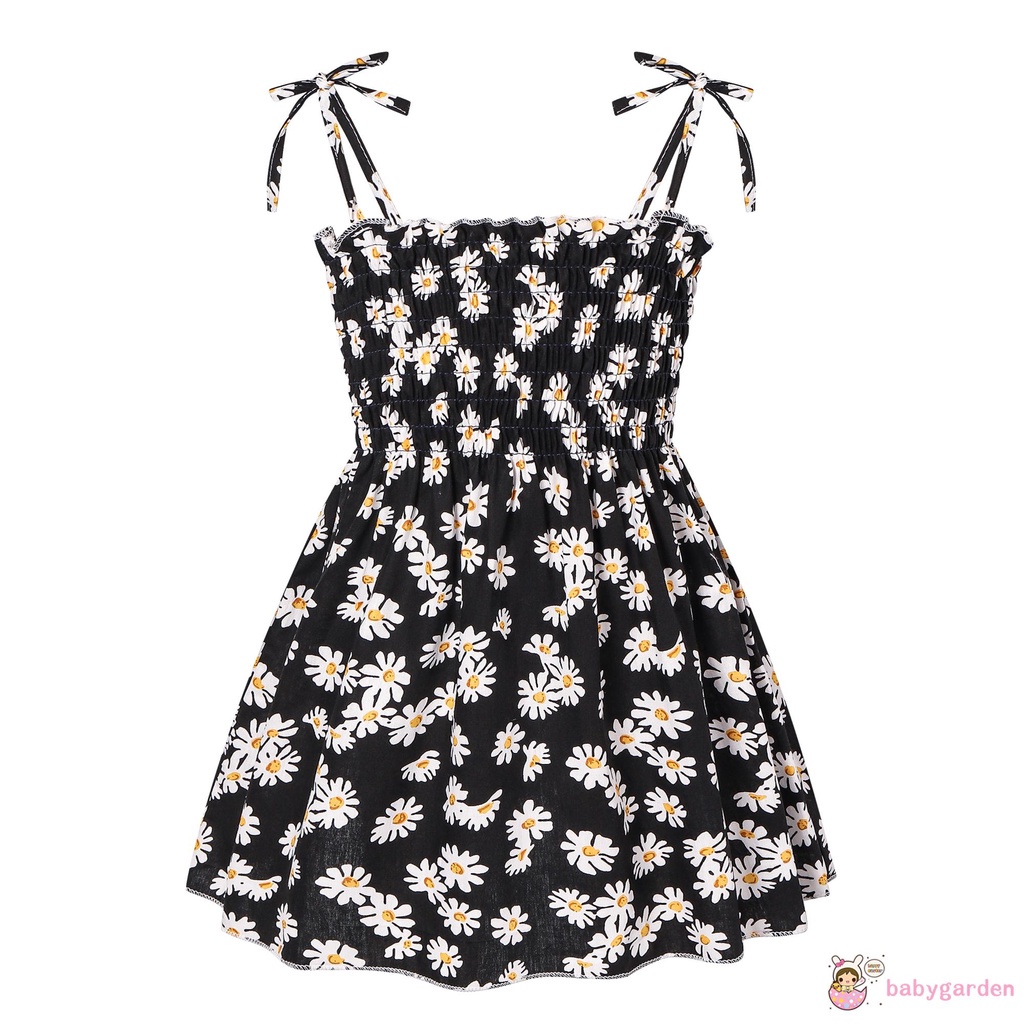 Đầm Chữ A Hai Dây Cổ Thuyền In Hoa Thời Trang Mùa Hè Cho Bé Gái
