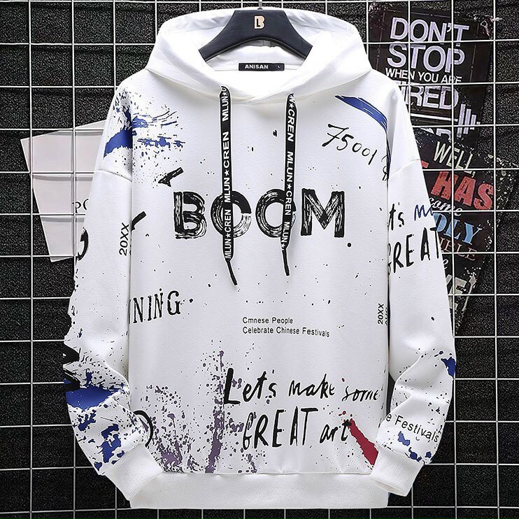 Hoodie nam 💚𝗙𝗥𝗘𝗘𝗦𝗛𝗜𝗣💚 Áo khoác nam chống nắng Trắng BOOM năng động, cá tính, thoáng mát.