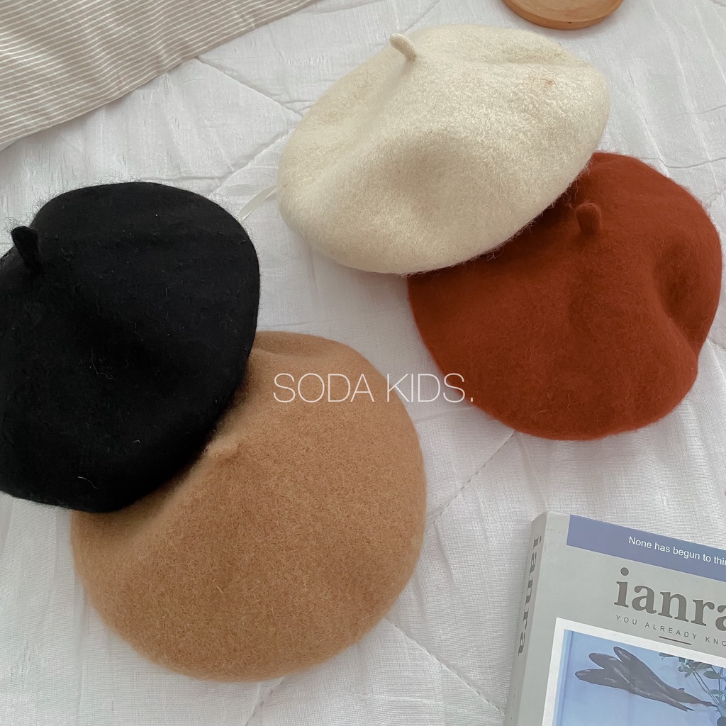 Mũ nồi cho bé dạ trơn 4 màu (Ảnh thật)