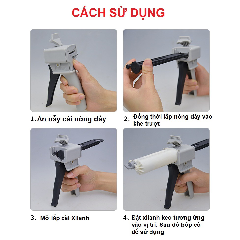 Súng bắn keo 2 thành phần tỷ lệ 10:1 - 1:1 - 2:1