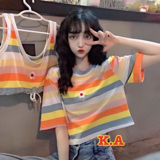 Sét áo kẻ hoa cúc KA57 (hai áo)
