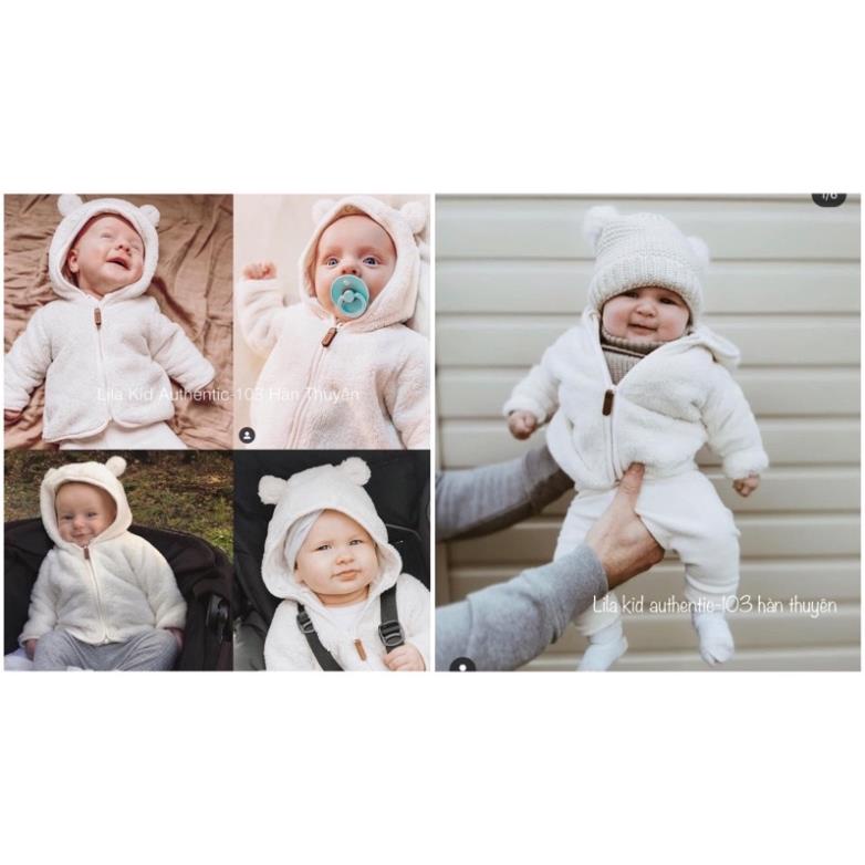 Bộ nỉ lông trắng và hồng cho bé sơ sinh