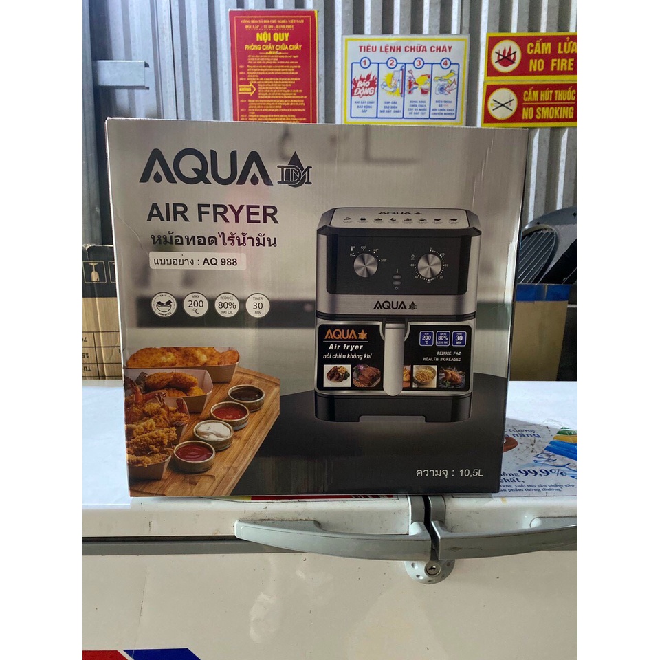 Nồi chiên không dầu AQUA 9.5L - bảo hành 12 tháng - mặt kính