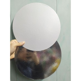 Đế bánh kem, đế làm oản hình tròn,vuông 1 mặt trắng mặt bạc(Giá 5 cái)