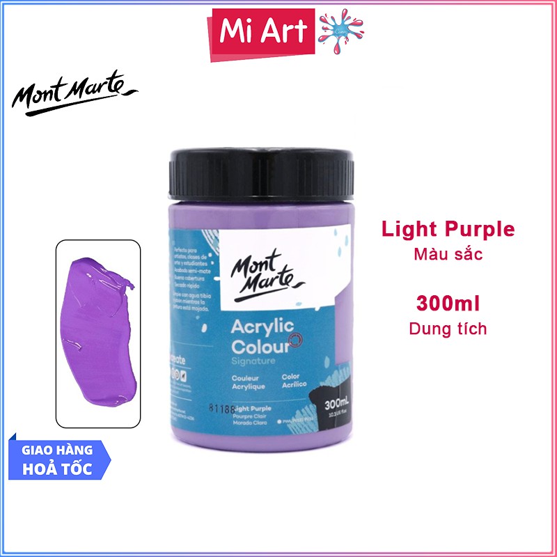 Màu Acrylic Mont Marte 300ml - Light Purple - Acrylic Colour Paint Signature 300ml (10.1oz) - MSCH3051