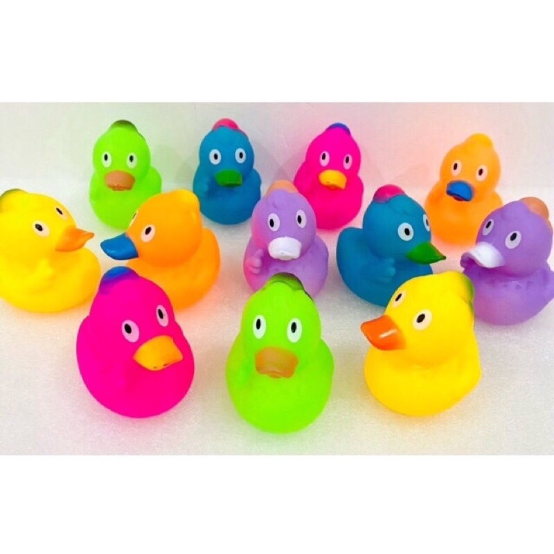 Túi 12 con thú đủ màu , bóp kiu ( chíp chíp ) đồ chơi nhà tắm cho bé