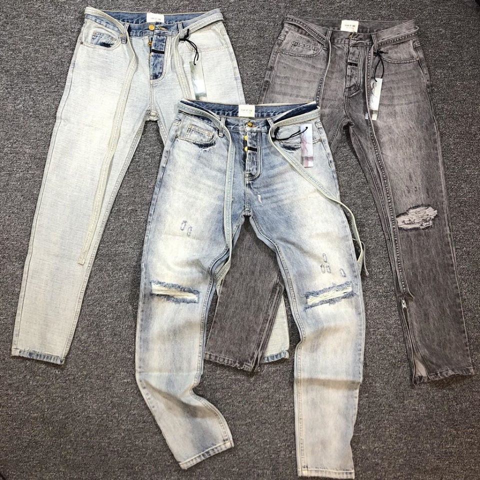 Quần jeans FOG rách gối sixth collection cao cấp full tag túi, quần bò FOG