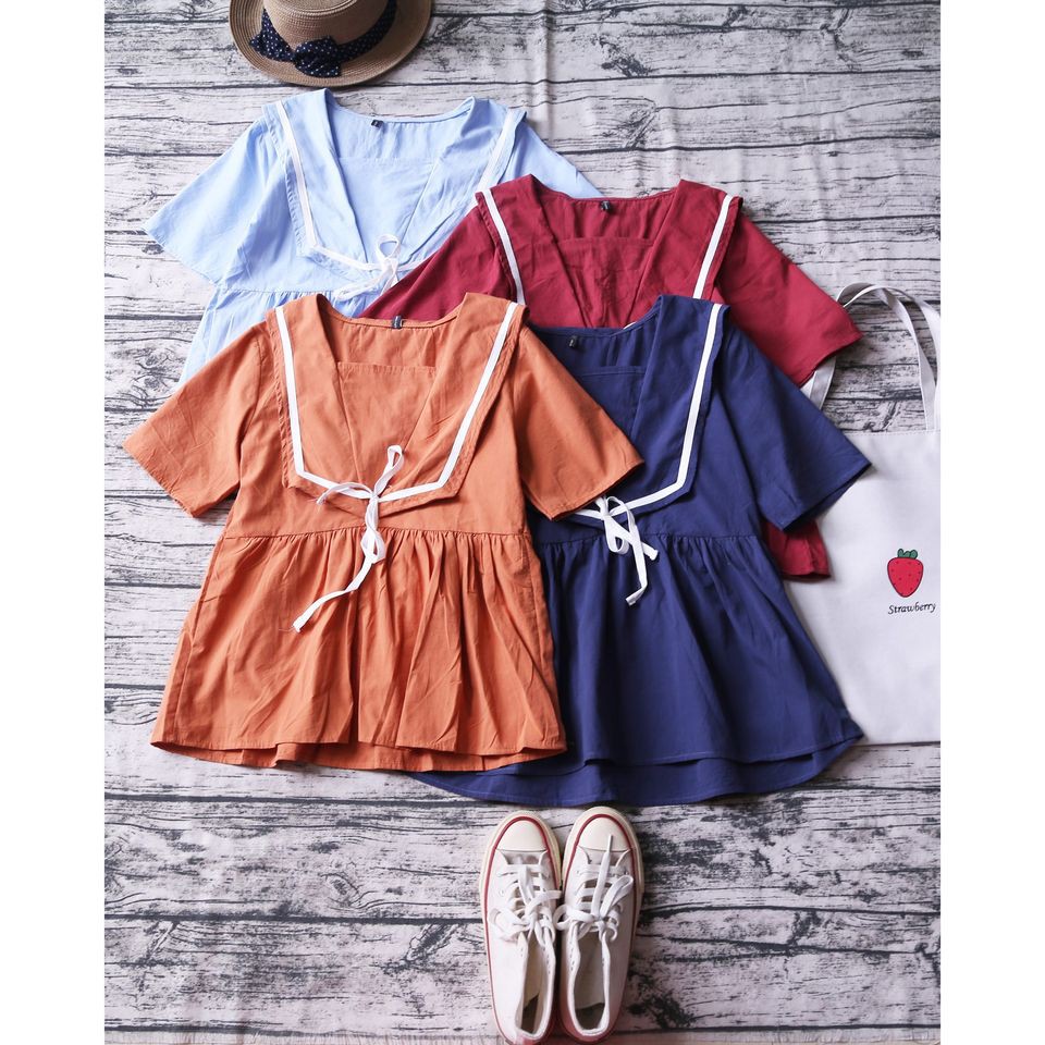 ÁO BABYDOLL CỔ NƠ VẠT THỦY THỦ