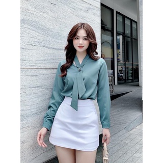 Áo  Sơ Mi Lụa Nơ dài