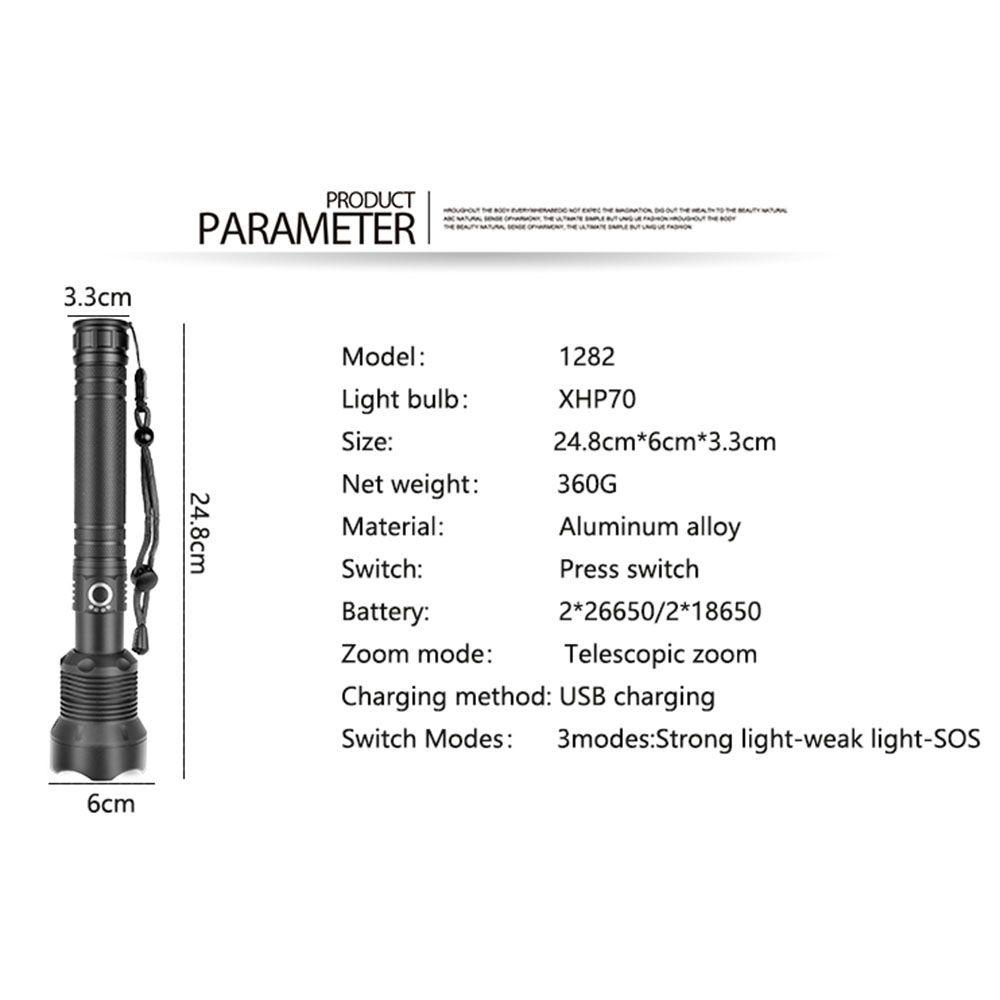 Đèn Pin Xhp70 LED Siêu Sáng Tiện Dụng