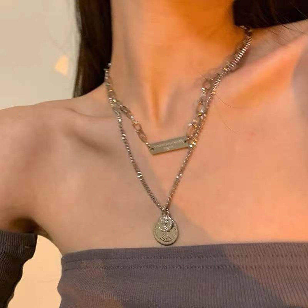 Vòng cổ choker hai lớp phong cách punk gothic thời trang