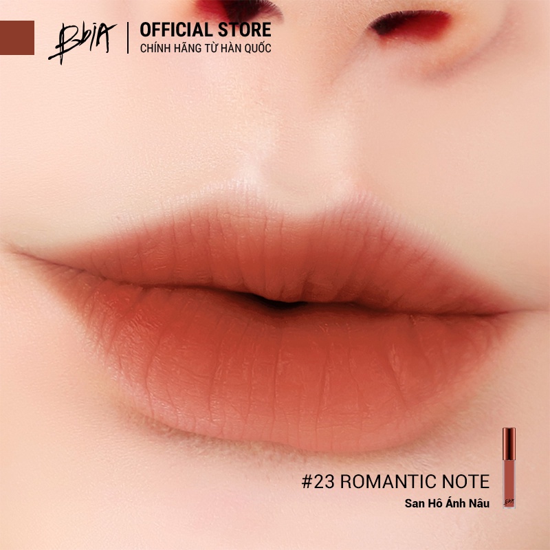 Son kem lì Bbia Last Velvet Lip Tint Version 5 - 23 Romantic Note (màu cam đất pha ánh đỏ) 5g - Bbia Official Store | BigBuy360 - bigbuy360.vn