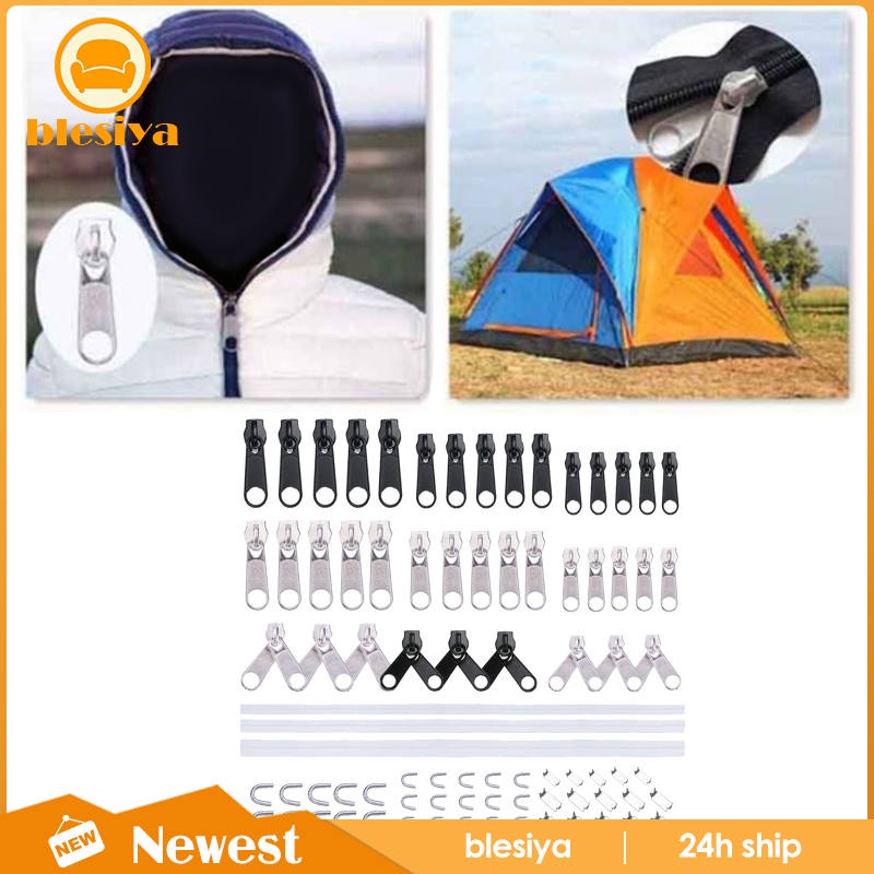 Bộ đầu khóa kéo 87 món thông dụng dễ kéo để tự sửa chữa dây khóa kéo quần áo/ vali hành lý/ áo khoác/ balo
