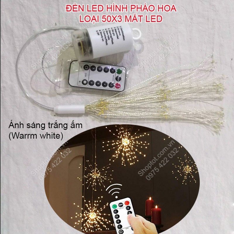 Đèn led dây trang trí hình hoa nhấp nháy nhiều chế độ, dùng pin tiểu AA, chống nước mưa, có điều khiển – r