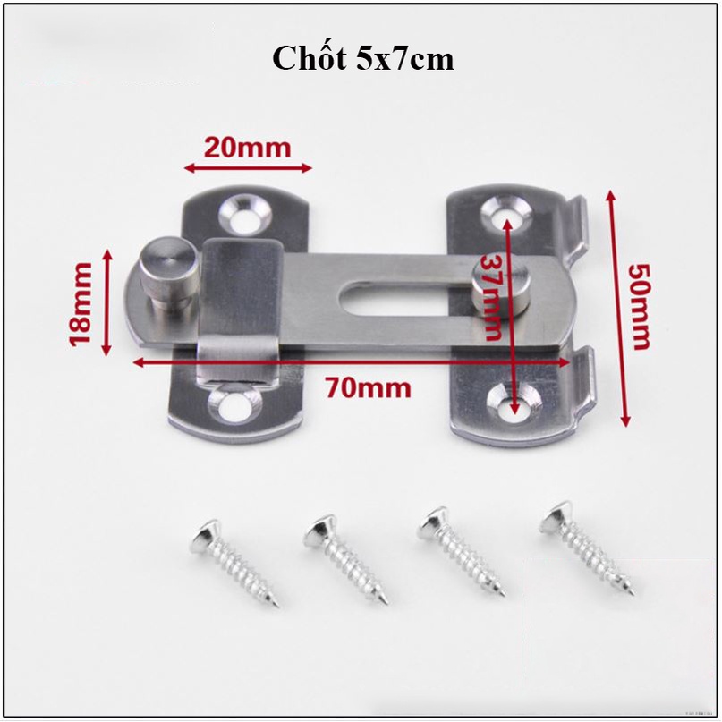 Chốt Khóa Cài Cửa KUNBE Bằng Thép Không Gỉ Nhiều Kích Thước