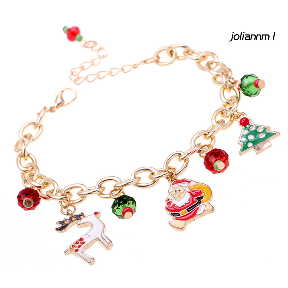 Vòng Tay Mặt Hình Ông Già Noel Và Cây Thông Giáng Sinh Unisex