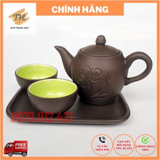 Bộ ấm chén Bát Tràng Nhị Ẩm - dung tích ấm 120ml