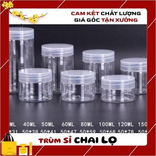 Hủ Đựng Kem ❤ Hủ nhựa pet Trong Nắp Trong 100g 200g 250g , hủ đựng mỹ phẩm , chai lọ chiết mỹ phẩm , trum si chai lo