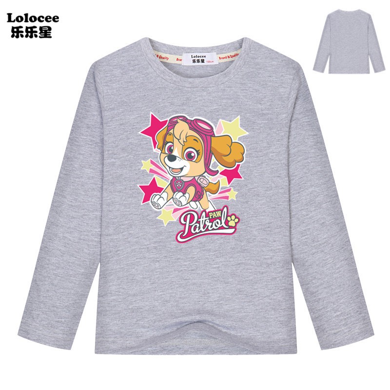 Áo Thun Tay Dài 100% Cotton In Hình Paw Patrol