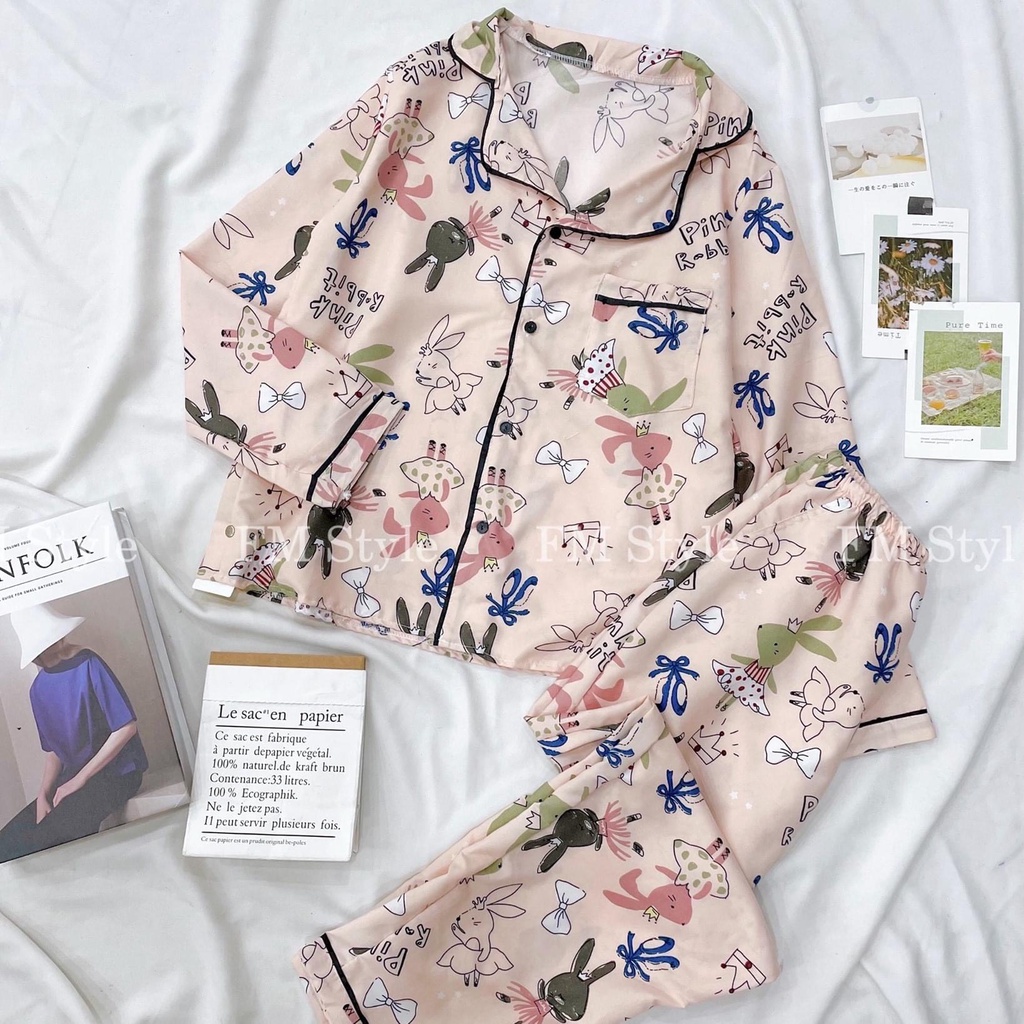 Bộ Pijama mặc nhà họa tiết siêu dễ thương