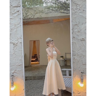 ĐẦM MIDI CHOKER NƠ LƯNG