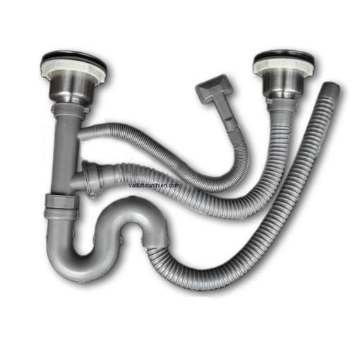 BỘ XẢ CHẬU,BỒN RỬA CHÉN BÁT ĐÔI  INOX 304 phi 110, Chống hôi
