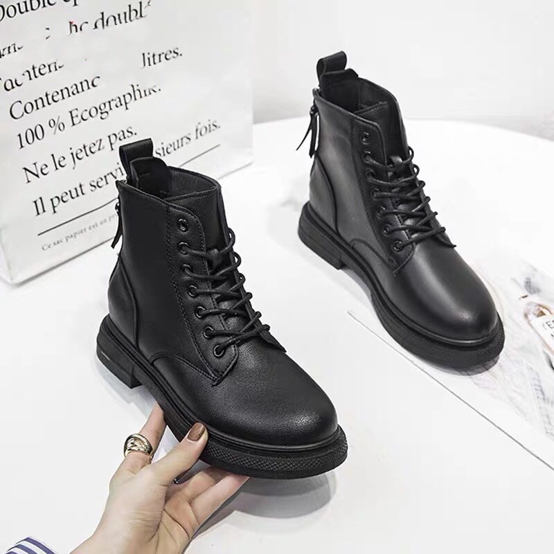 Giày bốt ulzzang chữ FASHIO kéo khóa sau cực đẹp | BigBuy360 - bigbuy360.vn