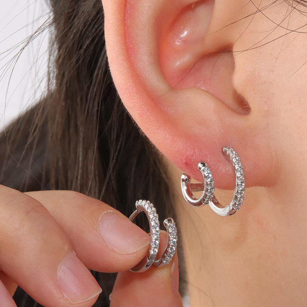 Khuyên Tai Giả Xỏ Sụn Tai Hai Lớp Thời Trang Cho Nam Và Nữ
