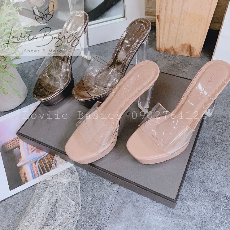 DÉP GUỐC NỮ LOVIIEBASICS - GUỐC CAO GÓT QUAI TRONG 9 PHÂN - GUỐC NỮ DÉP CAO GÓT 9CM D210110 D191279