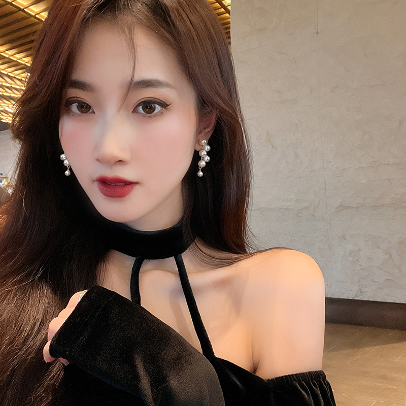 Khuyên Tai Đính Hạt Ngọc Trai Nhân Tạo Phong Cách vintage
