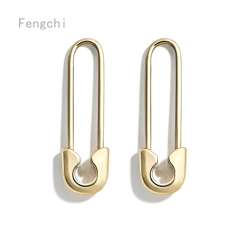 Bông Tai Kim Loại Hình Kim Băng Phong Cách Âu Mỹ