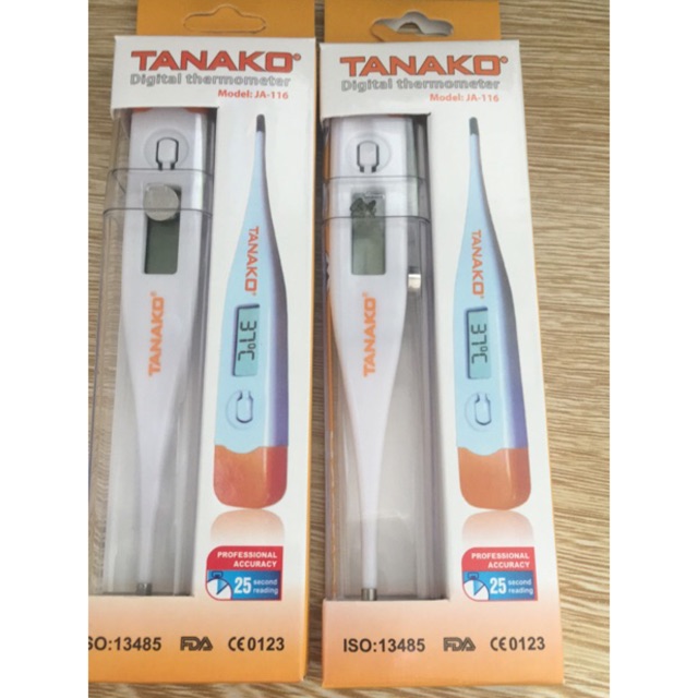 Nhiệt kế điện tử TANAKO đo nhiệt độ cơ thể (60 giây báo nhiệt độ )tặng kèm 1 bin thay thế