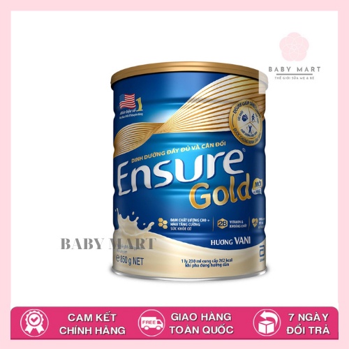 Sữa Bột Abbott Ensure Gold HMB Hương Vani Hộp 850g