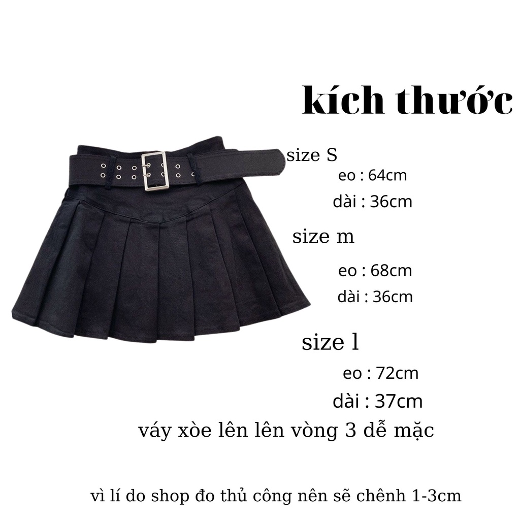 Chân Váy Denim Chân Váy Ngắn Xếp Li Kèm Nịt To Dày Dặn Hàng Qc Cao Cấp Phong Cách Hàn Quốc Cv4802