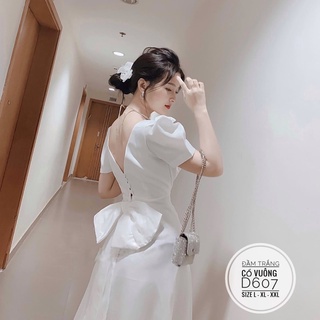 BIGSIZE NHUNG LÊ Đầm cổ vuông D607