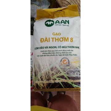 Gạo Đài thơm 8 Aan bao 10kg -cơm dẻo, ngon, có mùi thơm