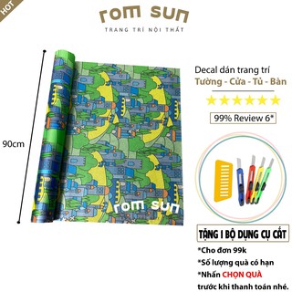 Decal dán kính cửa phòng ngủ, giấy dán kính phòng tắm xanh đề can chống nắng cửa sổ