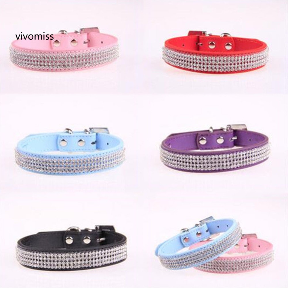Vòng Cổ Giả Da Đính Đá Cho Thú Cưng