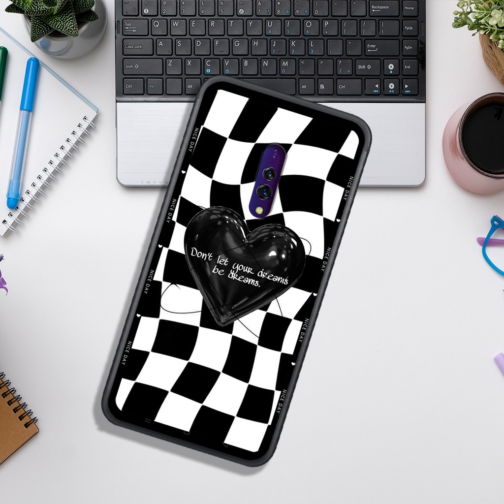 Ốp Lưng OPPO  K3 - REALME X - RENO - RENO 2 - RENO 2F , In Hình &quot;Black Heart&quot; Phong Cách Đẹp.