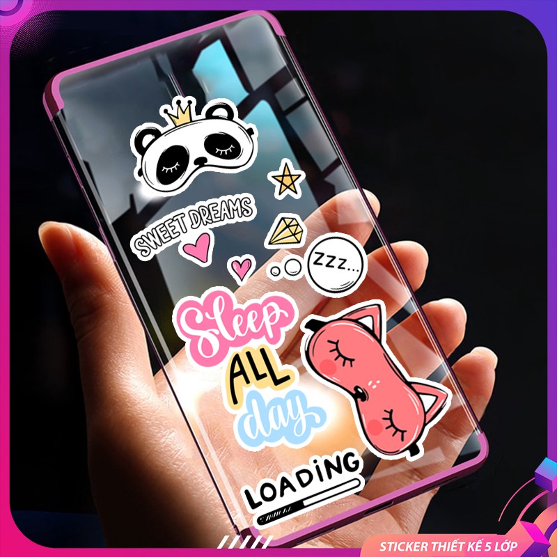 Sticker Chủ Đề Sleep - Chúc Ngủ Ngon Chất Liệu Chống Thấm Nước | STK136 | Hình Dán Trang Trí Phòng Bình Nước Sổ Vở